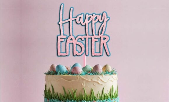 3D SVG Easter Cake Topper for Editorial Design