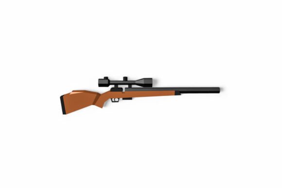 Airgun Rifle 3D SVG: Shapes for Papercraft