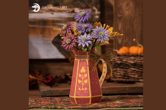 Autumn Asters 3D SVG: Elegant Fall Craft Asset