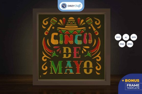 Cinco De Mayo 3D Layered Paper Cut: SVG for Shadow Boxes