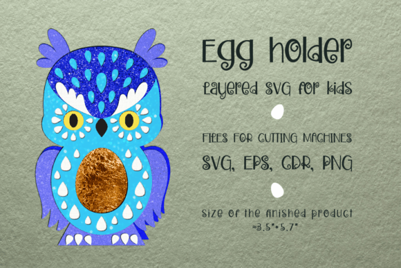 Eagle Owl Easter Egg Holder: 3D SVG for Kids Crafts
