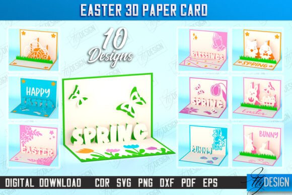 Easter 3D Paper Cards Bundle SVG Files: Shapes Review