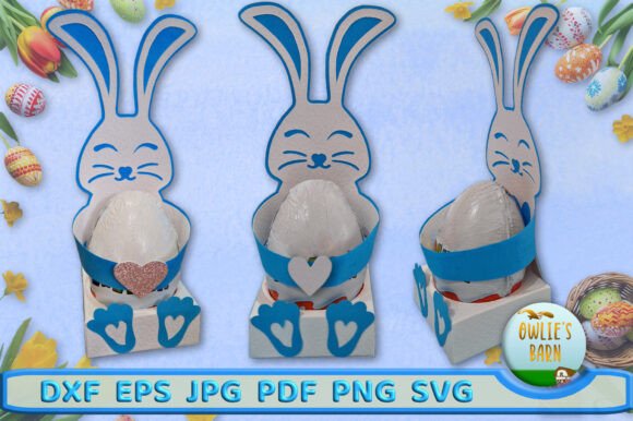 Easter Egg Hugging Bunny 3D SVG for Editorial Shapes