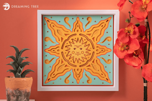 Layered Look Sunny Day 3D SVG for Shadow Boxes