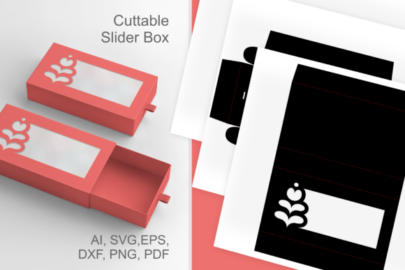 Scandi Flower Window Slide Box: 3D SVG Shapes