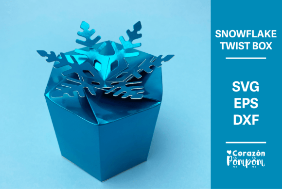 Snowflake Twist Box SVG: 3D Shapes for Editorial Design