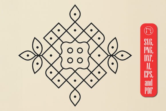 Traditional Kolam Rangoli SVG Cut File for 3D Home Décor